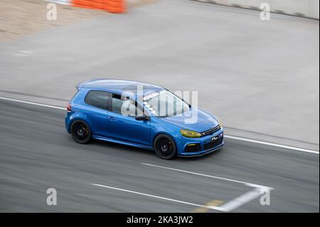 Golf R 6th Sixth generation Volkswagen Golf R GTI on the race track Stock Photo ...