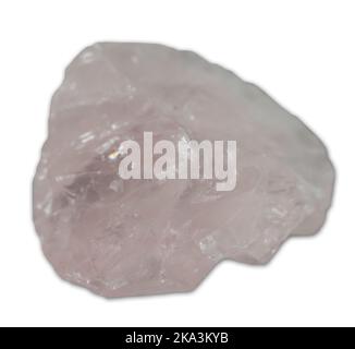 Rose quartz mineral specimen isolated on the white background Stock Photo