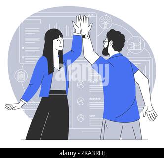High-five vector concept. Stock Vector