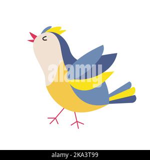 Cute little bird. Exotic bird. Vector illustration Stock Vector