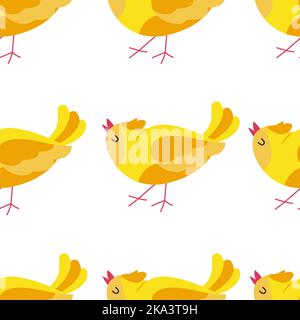 Colorful birds seamless pattern. Exotic birds in different print poses. Vector illustration Stock Vector