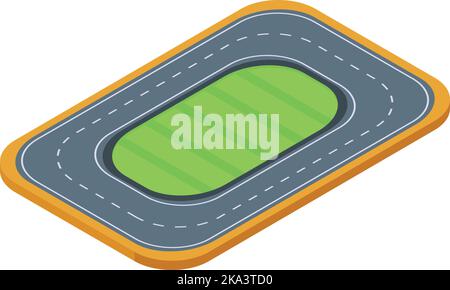 Road circuit icon isometric vector. Car racetrack. Race speed Stock Vector
