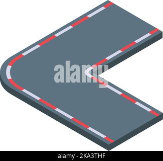 Racetrack corner icon isometric vector. Car race. Speed formula Stock Vector