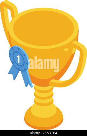 Racetrack gold cup icon isometric vector. Car race. Circuit speed Stock Vector