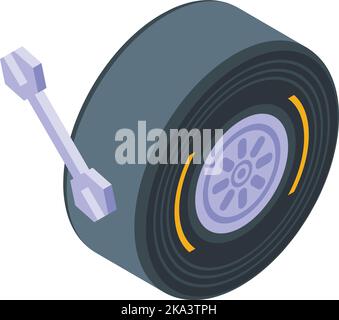 Racetrack wheel icon isometric vector. Car race. Road circuit Stock Vector