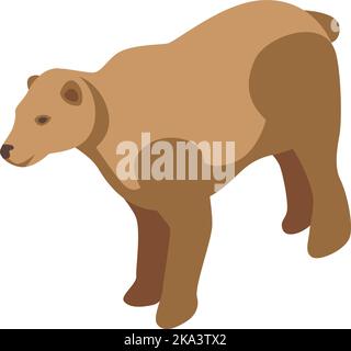 Arctic bear icon isometric vector. Alaska canada. Scenery snow Stock Vector