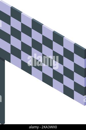 Racetrack flag icon isometric vector. Car track. Speed formula Stock Vector