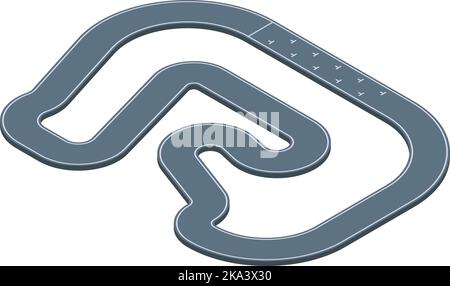 Auto circuit icon isometric vector. Car racetrack. Finish game Stock Vector