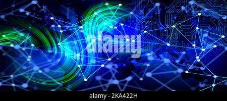 Abstract technology background Hi-tech communication concept innovation background. vector digital global technology concept. Stock Photo