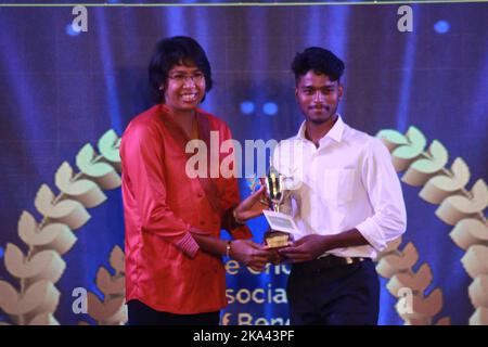 Kolkata, India. 29th Oct, 2022. (10/29/2022) Former Indian Women Cricketer Jhulan Goswami during CAB annual award Ceremony at the Netaji Indoor Stadium in Kolkata, India on October 29, 2022. (Photo by Dipa Chakraborty/Pacific Press/Sipa USA) Credit: Sipa USA/Alamy Live News Stock Photo