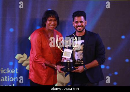 Kolkata, India. 29th Oct, 2022. (10/29/2022) Former Indian Women Cricketer Jhulan Goswami during CAB annual award Ceremony at the Netaji Indoor Stadium in Kolkata, India on October 29, 2022. (Photo by Dipa Chakraborty/Pacific Press/Sipa USA) Credit: Sipa USA/Alamy Live News Stock Photo