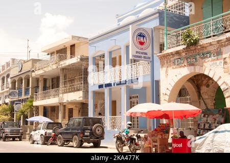 Street scene, Jacmel, Haiti.  Jacmel is a large town on the south coast of Haiti, and was one of the richest towns in the Caribbean.  Some earthquake Stock Photo