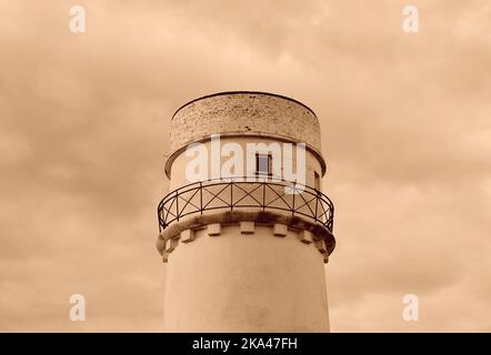 Hunstanton lighthouse tower detail in mono Stock Photo
