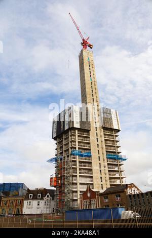 Construction of the Essex Street Tower by Wates Construction on Essex St, Birmingham, Warwickshire, West Midlands, England. Stock Photo