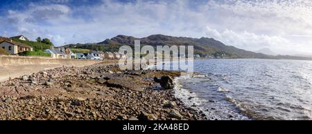 Panorama of Gairloch seafront, Wester Ross, Scotland Stock Photo