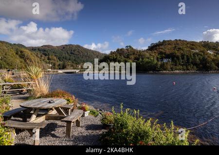 Gairloch harbour on the Atlantic coast of Wester Ross in Scotland Stock Photo