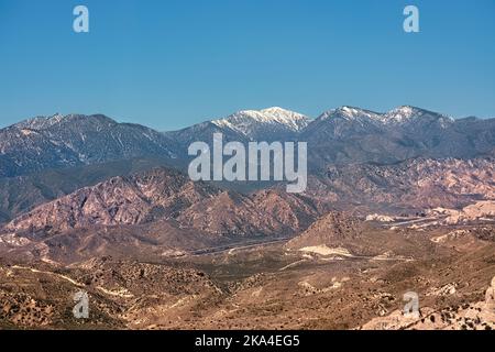 Looking out at Mount Baden-Powell and the San Gabriel Mountains, Pacific Crest Trail, Wrightwood, California, USA Stock Photo