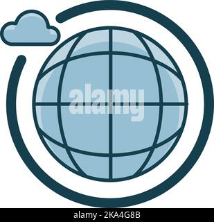 cloud computing with sphere Stock Vector