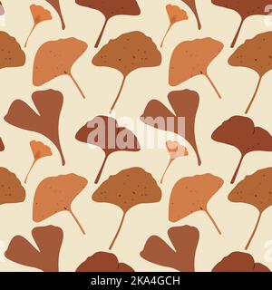 Seasonal autumn hand drawn seamless pattern.Fall decorative endless background with leaves.Foliage backdrop with forest leafage for fabric,textile Stock Vector