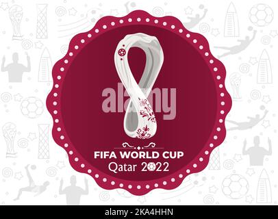 Soccer World Cup Logo on White Background Stock Vector