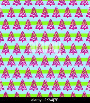 Seamless Christmas tree pattern, festive colors, vector Stock Vector ...