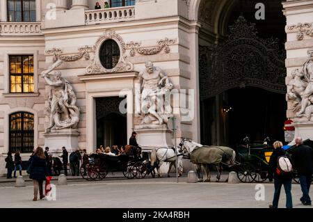 St. Michael's Gate or Michaelertor, at the St. Michaels Wing of the Imperial Palace on Michaelerplatz, Vienna, Austria. Stock Photo