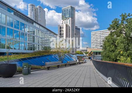 Berlin, Germany - September 4, 2022: View  from the terrace of the shopping center Bikini-Haus at the skyline of Breitscheidplatz with Upper West  (or Stock Photo