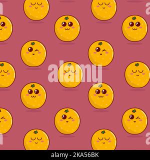 Cute cartoon seamless pattern with oranges for kids. Stock Vector