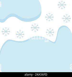 Abstract snowflake background texture with abstract spots in paper card style in trendy winter blue hues. Suitable for banner, label, wallpaper, poster, postcard or price tag. Copyspase. Vector EPS. Stock Vector