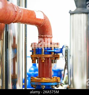 Rusty pipes, through many years Stock Photo