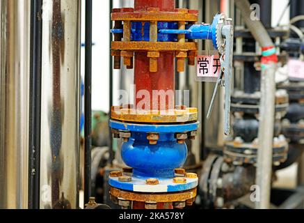 Rusty pipes, through many years. Stock Photo