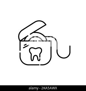 Dental floss icon. Pixel perfect, editable stroke Stock Vector