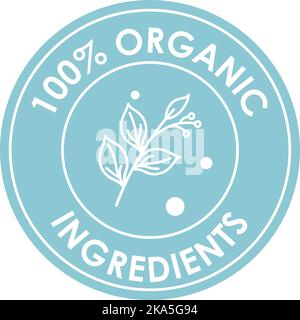 Organic ingredients, eco cosmetic products label Stock Vector
