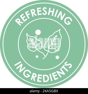 Refreshing ingredients, ecological content label Stock Vector