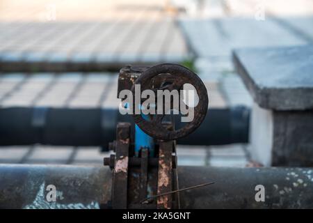 old rust-covered valve in close-up Stock Photo - Alamy
