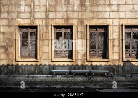 Ancient wooden windows in China Stock Photo