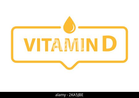 Vitamin D text with speech bubble banner icon vector beauty, pharmacy, nutrition skin care concept for graphic design, logo, web site, social media, m Stock Vector