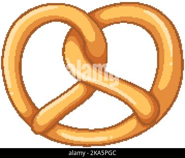 An isolated plain pretzel cartoon illustration Stock Vector