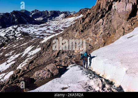 Hiking to Pinchot Pass, Kings Canyon National Park, Pacific Crest Trail, California, USA Stock Photo