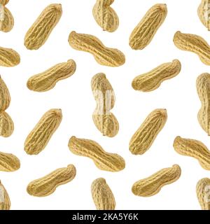 Seamless pattern of Peanuts isolated on white background Stock Photo