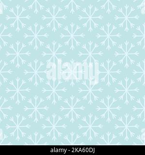 Hand drawn Simple seamless pattern with snowflakes. Christmas Vector for wrapping paper, fabric print, background design Stock Vector