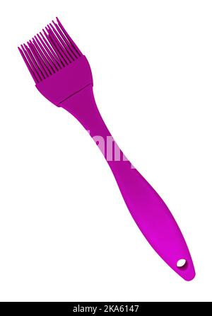 Brush for greasing the pan with oil. Grease brush on white isolated ...