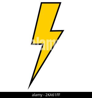 Lightning voltage high sign, electric danger warning, icon risk power Stock Vector