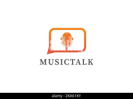 professional logo template. Illustrated musical logos, music chat, with chat bubbles. for the application logo, event, community, etc. vector eps 10. Stock Vector