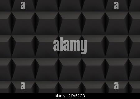 Black acoustic sound proof soft foam seamless texture Stock Vector