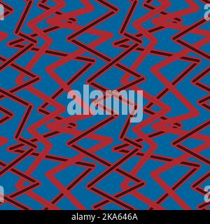 Randomly crossing colored lines located zigzag making pattern.Chaotic shorts lines seamless pattern,sticks modern repeatable motif.Good for print,text Stock Photo