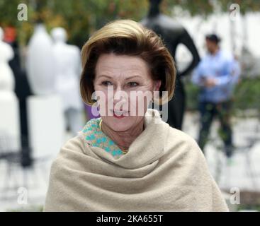 Norwegian Queen Sonja arrives at MoMA (Museum of Modern Art) in New York Friday October 21, 2011. Photo Lise Aserud / Scanpix Norway Stock Photo