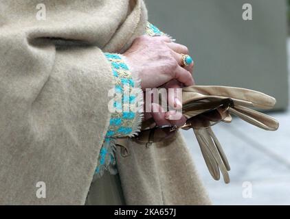 Norwegian Queen Sonja arrives at MoMA (Museum of Modern Art) in New York Friday October 21, 2011. Photo Lise Aserud / Scanpix Norway Stock Photo