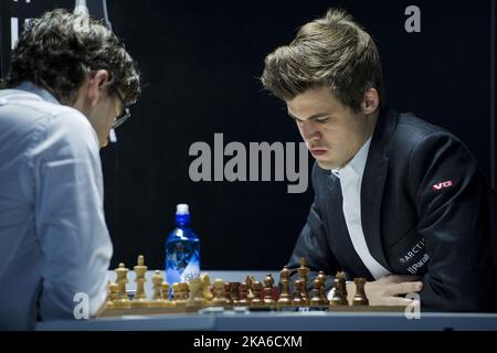 Stavanger 20230529.Magnus Carlsen plays blitz chess against Dommaraju Gukesh  during Norway Chess 2023 which is held in Finansparken in Stavanger. Photo:  Carina Johansen / NTB Stock Photo - Alamy