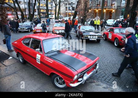 Oslo, Norway 20160127. Rallye Monte Carlo Historique starts in Oslo. The finishing line is i Monte Carlo 3rd february. It is a race for antique cars. Foto: Audun Braastad / NTB scanpix  Stock Photo